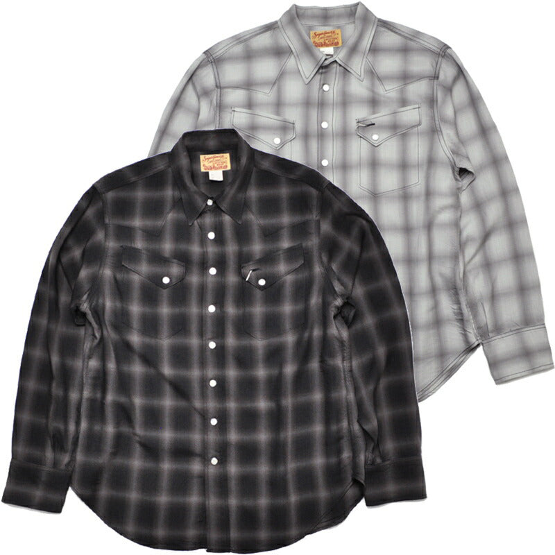 シュガーケーン SUGAR CANE シャツ SC29688 OMBRE CHECK L/S WESTERN SHIRT