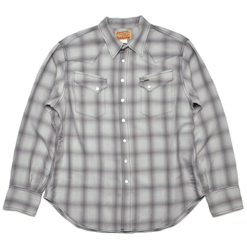 シュガーケーン SUGAR CANE シャツ SC29688 OMBRE CHECK L/S WESTERN SHIRT