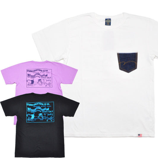 ダルチザン STUDIO D'ARTISAN Tシャツ デニムポケットプリントTシャツ 8214A