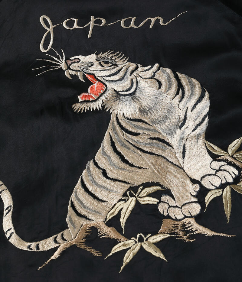 テーラー東洋 スカジャン TT15912-119 Late 1940s Style Acetate Souvenir Jacket KOSHO & CO. Special Edition WHITE TIGER × JAPAN MAP 港商 TAILOR TOYO