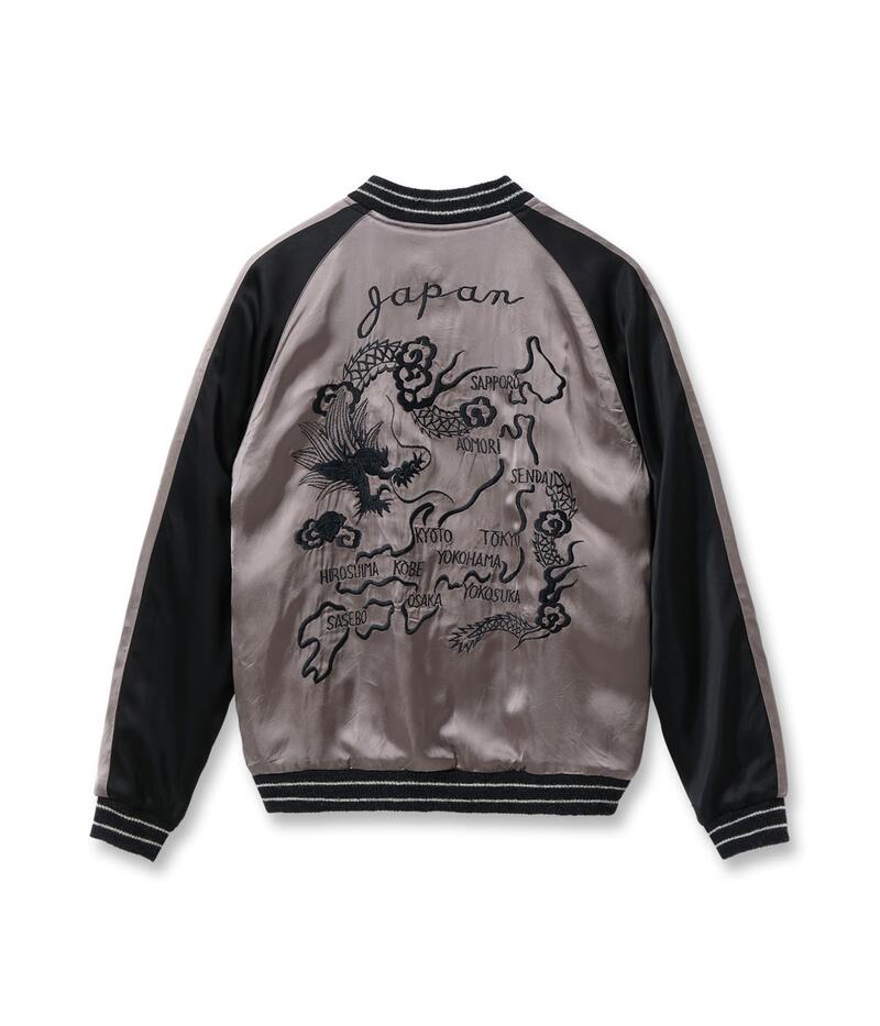 テーラー東洋 スカジャン TT15912-119 Late 1940s Style Acetate Souvenir Jacket KOSHO & CO. Special Edition WHITE TIGER × JAPAN MAP 港商 TAILOR TOYO