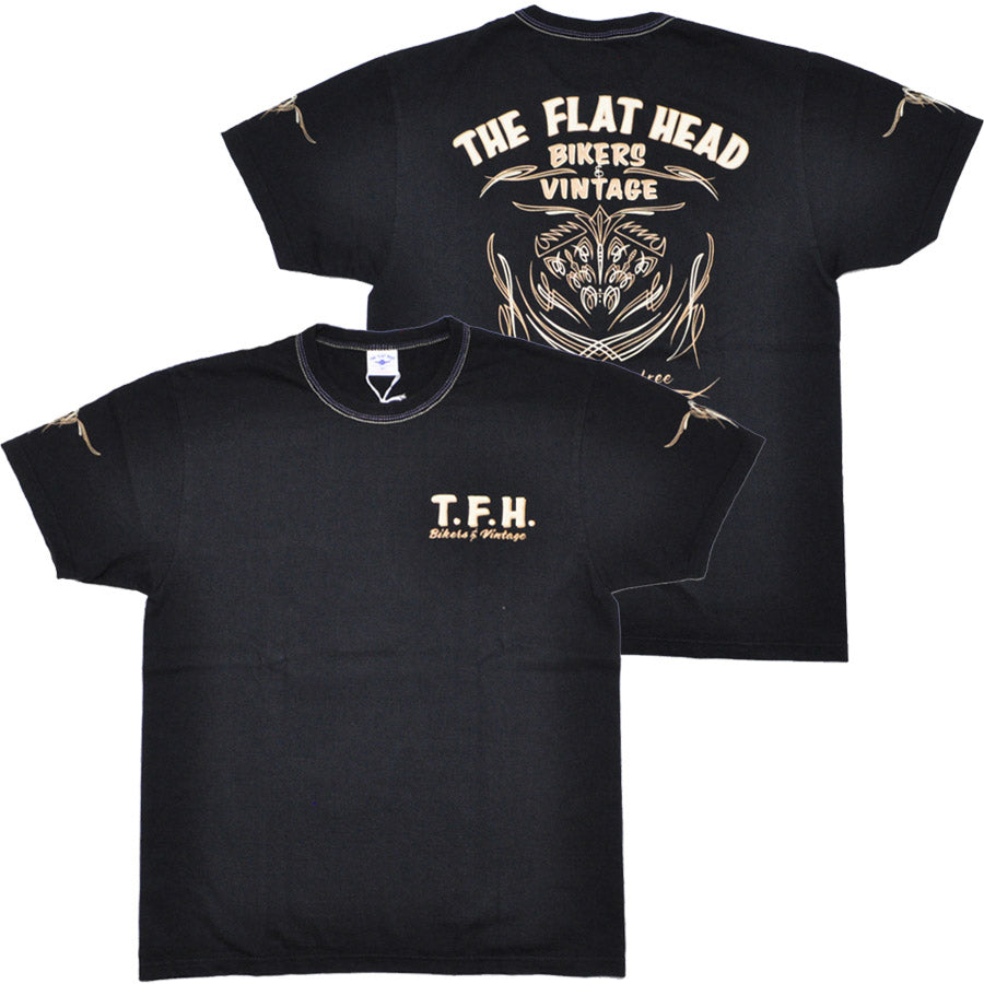 THE FLAT HEAD フラットヘッド Tシャツ 3本針の1本外し Tシャツ PINSTRIPE FN-THC-065