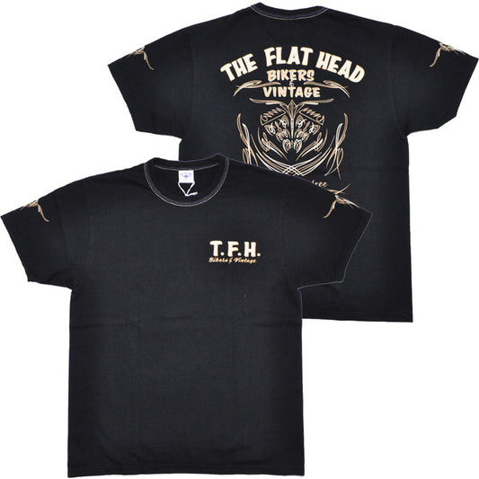 THE FLAT HEAD フラットヘッド Tシャツ 3本針の1本外し Tシャツ PINSTRIPE FN-THC-065