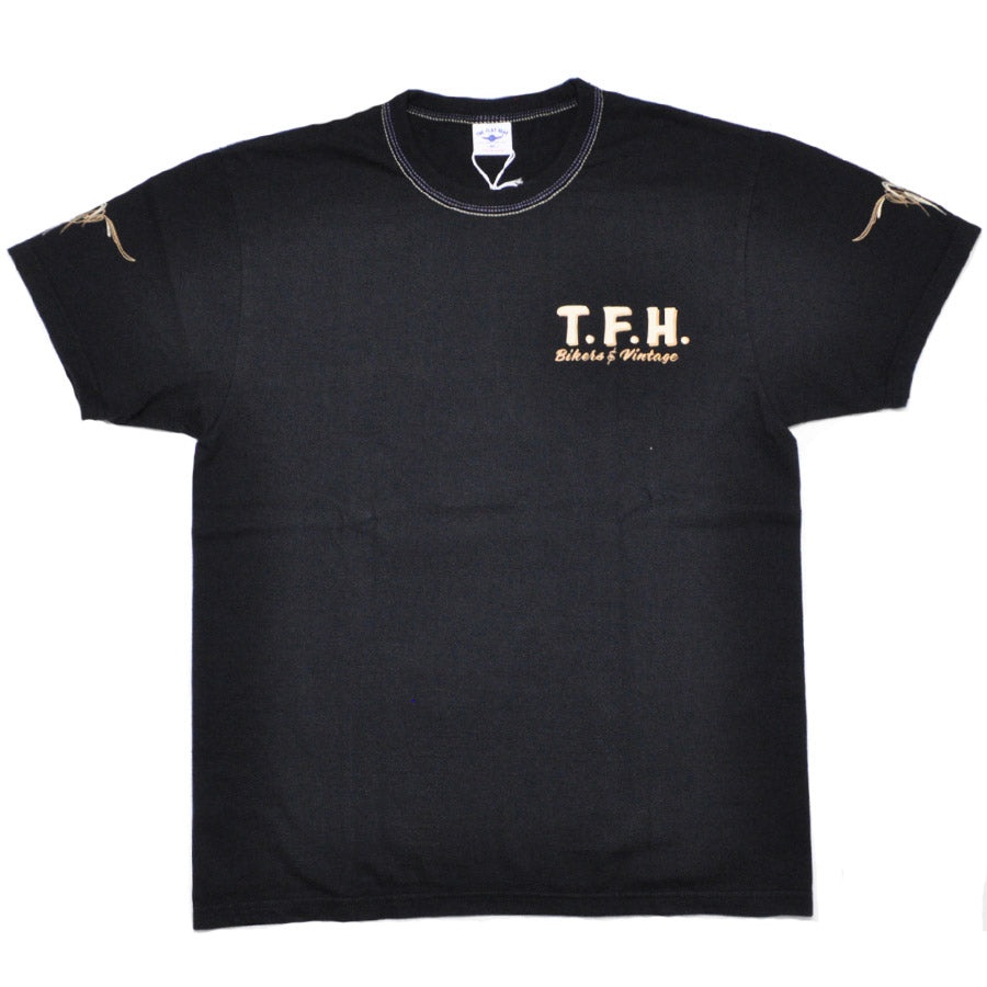 THE FLAT HEAD フラットヘッド Tシャツ 3本針の1本外し Tシャツ PINSTRIPE FN-THC-065