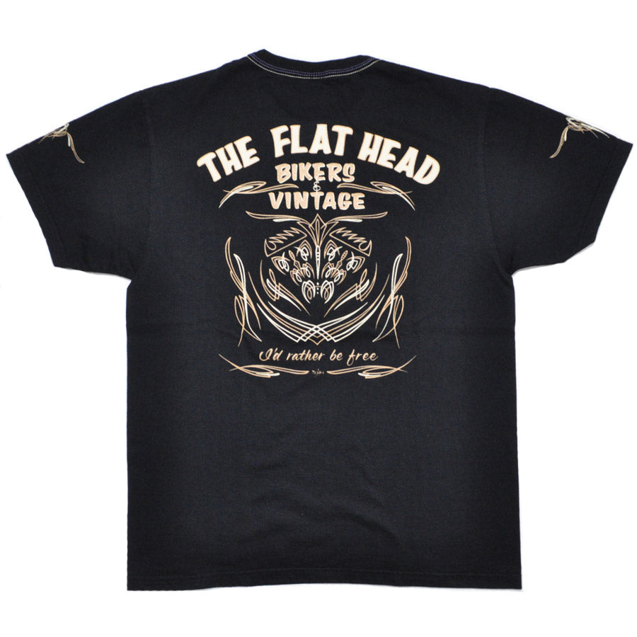 THE FLAT HEAD フラットヘッド Tシャツ 3本針の1本外し Tシャツ PINSTRIPE FN-THC-065