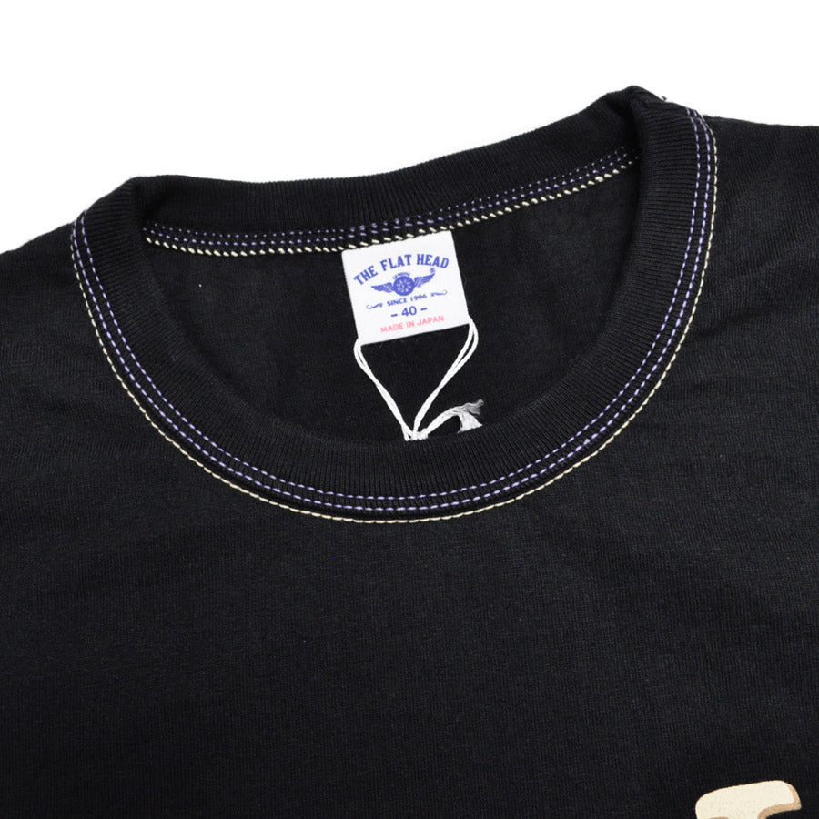 THE FLAT HEAD フラットヘッド Tシャツ 3本針の1本外し Tシャツ PINSTRIPE FN-THC-065