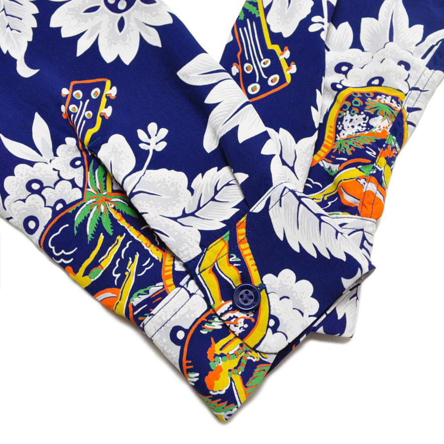 SUN SURF サンサーフ アロハシャツ SS29603 L/S RAYON HAWAIIAN SHIRT "UKULELE MELODY"