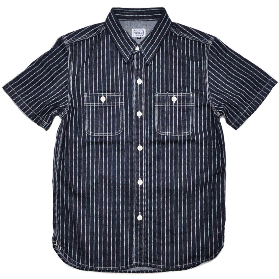 THE FLAT HEAD フラットヘッド シャツ 10oz デニム ウォバッシュ 半袖ワークシャツ FN-SDK-702S
