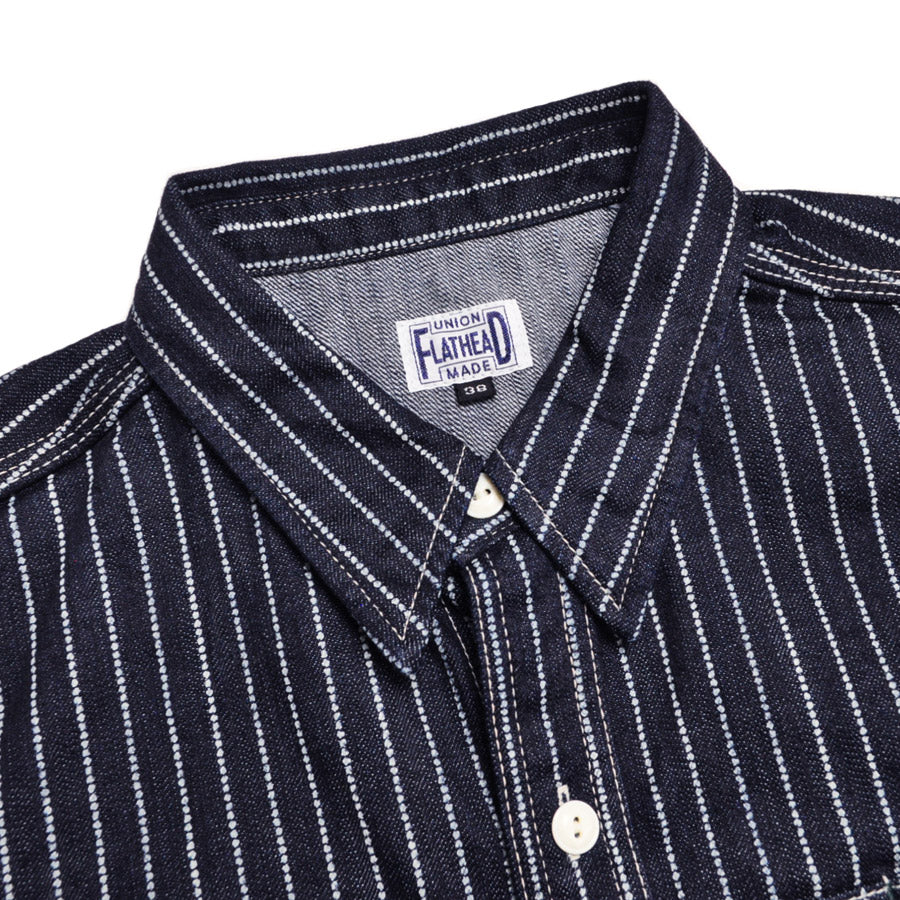 THE FLAT HEAD フラットヘッド シャツ 10oz デニム ウォバッシュ 半袖ワークシャツ FN-SDK-702S