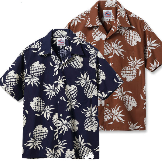 DUKE KAHANAMOKU デュークカハナモク アロハシャツ DK37811 COTTON HAWAIIAN SHIRT DUKE'S PINEAPPLE パイナップル柄