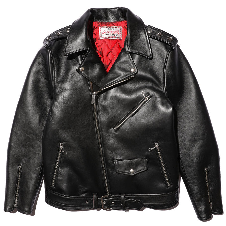 JELADO ジェラード レザージャケット ライダースジャケット Rebel Jacket Horse Hide Semi Aniline Finish Black エポレット有り SG83420
