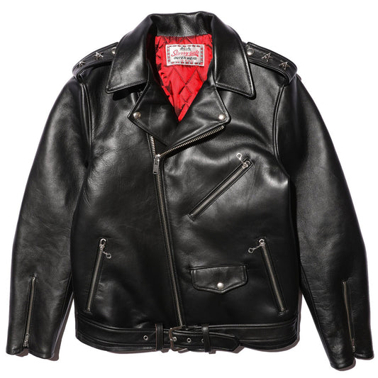 JELADO ジェラード レザージャケット ライダースジャケット Rebel Jacket Horse Hide Semi Aniline Finish Black エポレット有り SG83420
