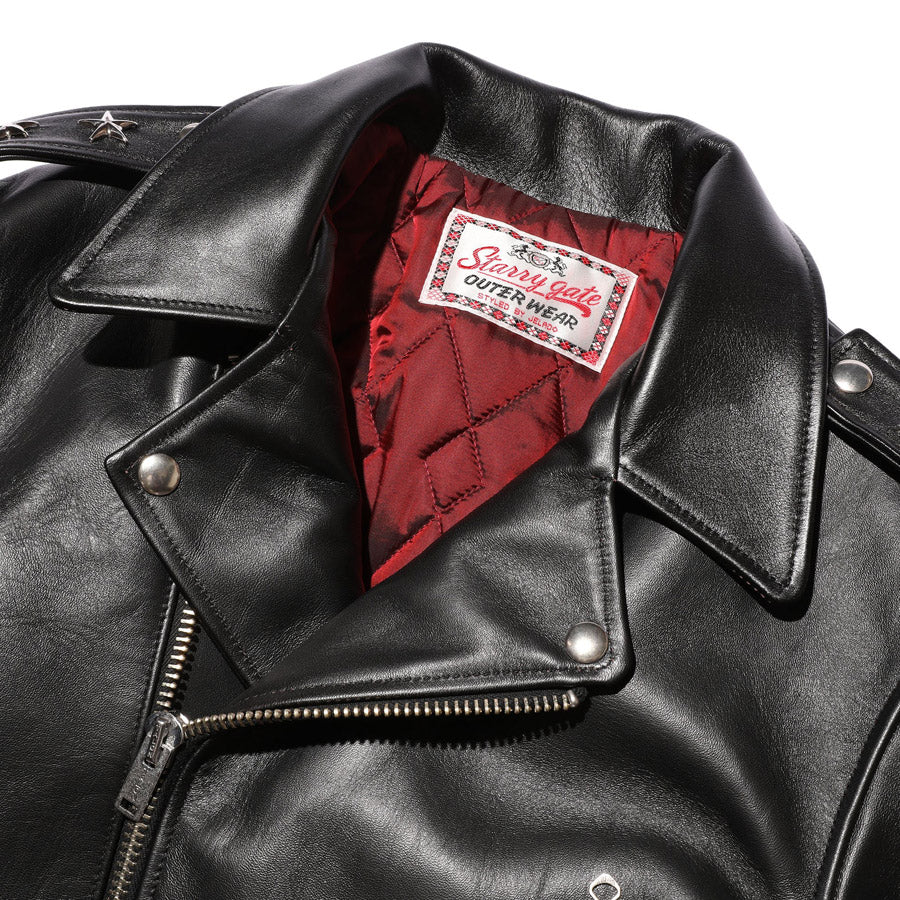JELADO ジェラード レザージャケット ライダースジャケット Rebel Jacket Horse Hide Semi Aniline Finish Black エポレット有り SG83420