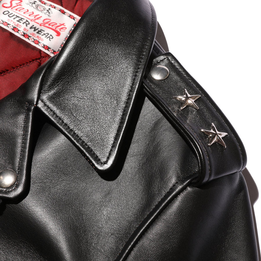 JELADO ジェラード レザージャケット ライダースジャケット Rebel Jacket Horse Hide Semi Aniline Finish Black エポレット有り SG83420
