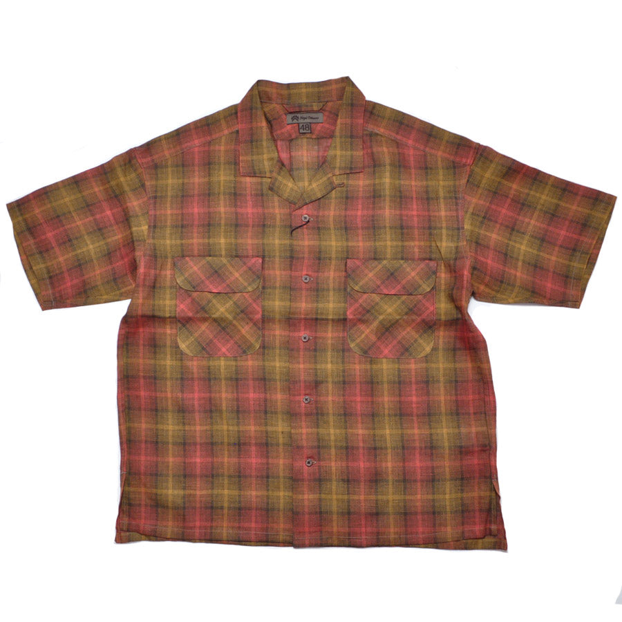NIGEL CABOURN ナイジェルケーボン シャツ オープンカラーシャツ - ヘンプチェック 80520011009 OPEN COLLAR SHIRT - HEMP CHECK