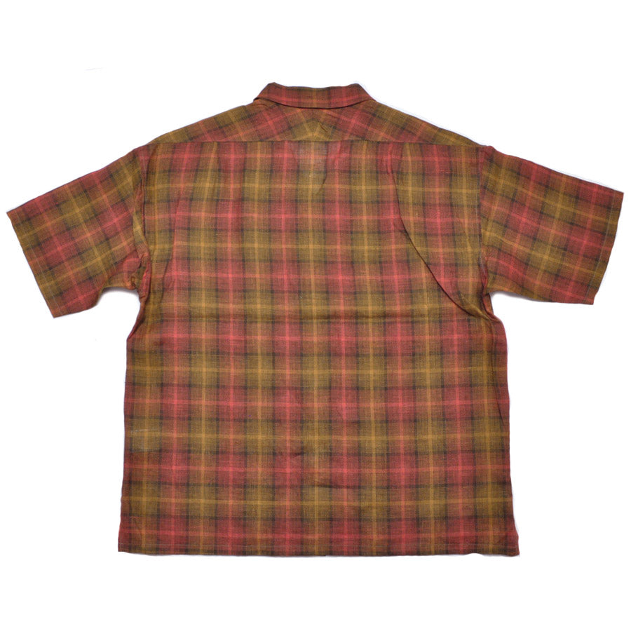 NIGEL CABOURN ナイジェルケーボン シャツ オープンカラーシャツ - ヘンプチェック 80520011009 OPEN COLLAR SHIRT - HEMP CHECK