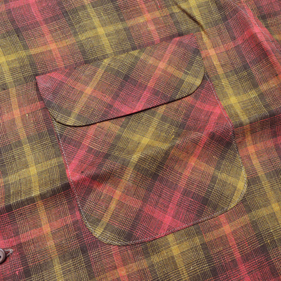 NIGEL CABOURN ナイジェルケーボン シャツ オープンカラーシャツ - ヘンプチェック 80520011009 OPEN COLLAR SHIRT - HEMP CHECK
