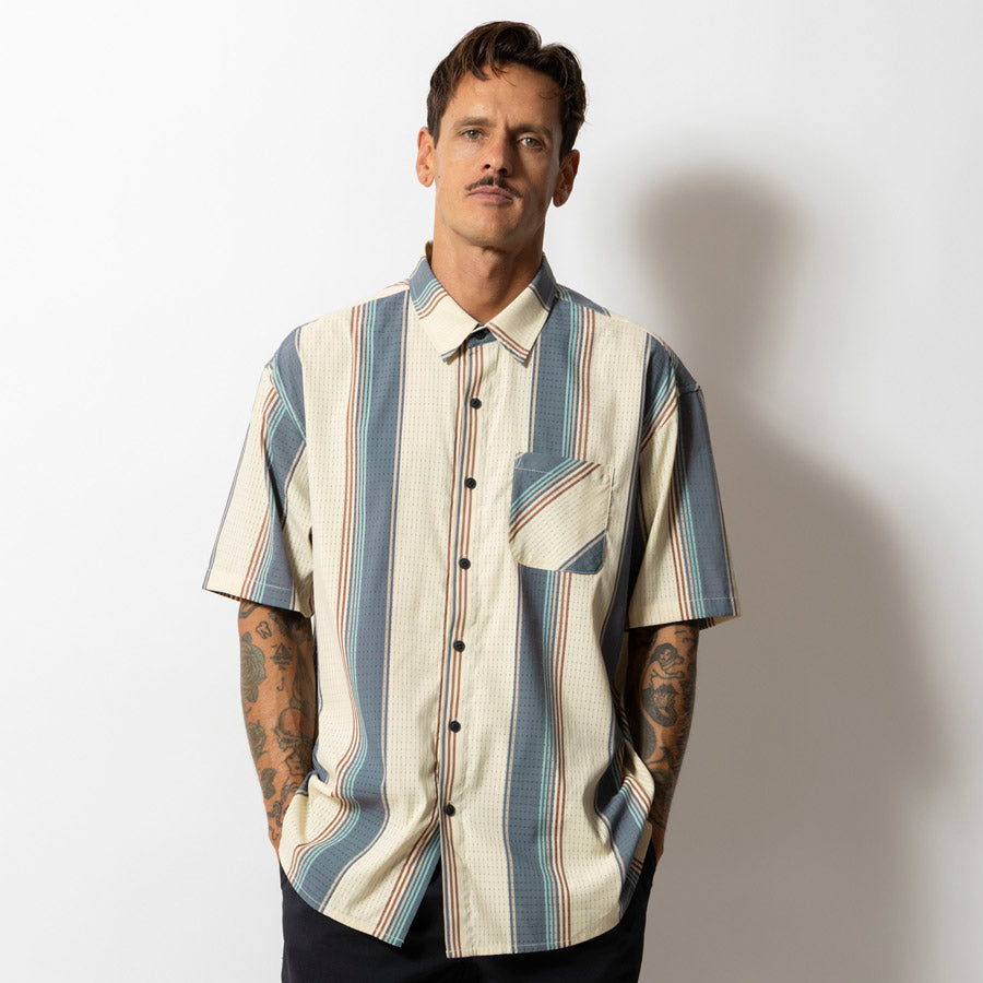 ROARK ロアーク シャツ "VERTICAL STRIPES" BLESS UP S/S RWJ1225