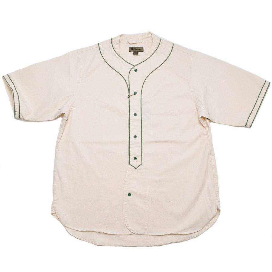 NIGEL CABOURN ナイジェルケーボン シャツ ベースボールシャツ ショートスリーブ - コットンツイル 80520011002 BASEBALL SHIRT S/S - COTTON TWILL