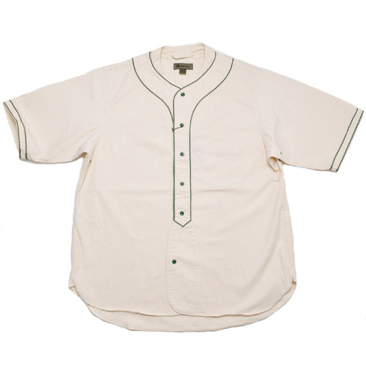 NIGEL CABOURN ナイジェルケーボン シャツ ベースボールシャツ ショートスリーブ - コットンツイル 80520011002 BASEBALL SHIRT S/S - COTTON TWILL