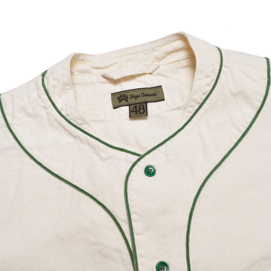 NIGEL CABOURN ナイジェルケーボン シャツ ベースボールシャツ ショートスリーブ - コットンツイル 80520011002 BASEBALL SHIRT S/S - COTTON TWILL