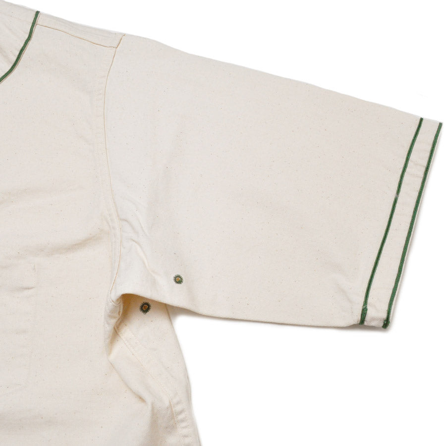 NIGEL CABOURN ナイジェルケーボン シャツ ベースボールシャツ ショートスリーブ - コットンツイル 80520011002 BASEBALL SHIRT S/S - COTTON TWILL