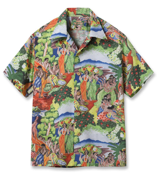 SUN SURF サンサーフ アロハシャツ SS39678 SUN SURF SPECIAL EDITION “ORIGINAL MATSON MENU DESIGN by EUGENE SAVAGE” (SHORT SLEEVE)