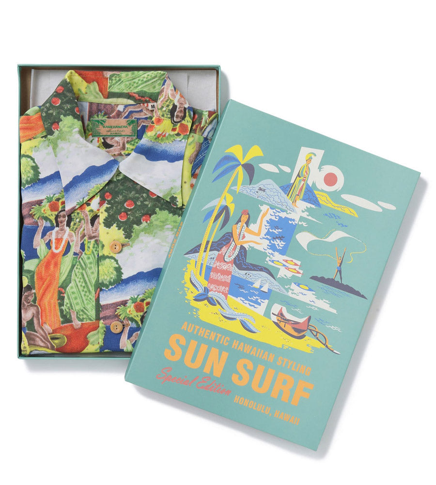 SUN SURF サンサーフ アロハシャツ SS39678 SUN SURF SPECIAL EDITION “ORIGINAL MATSON MENU DESIGN by EUGENE SAVAGE” (SHORT SLEEVE)