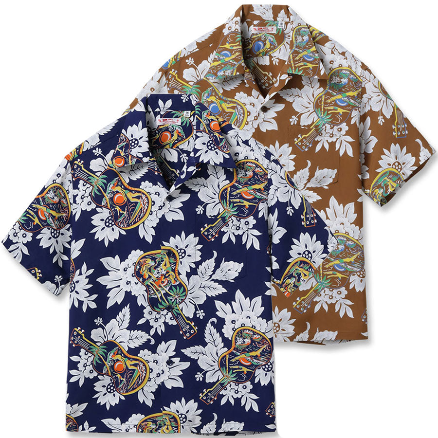 SUN SURF サンサーフ アロハシャツ SS39613 RAYON HAWAIIAN SHIRT “UKULELE MELODY”