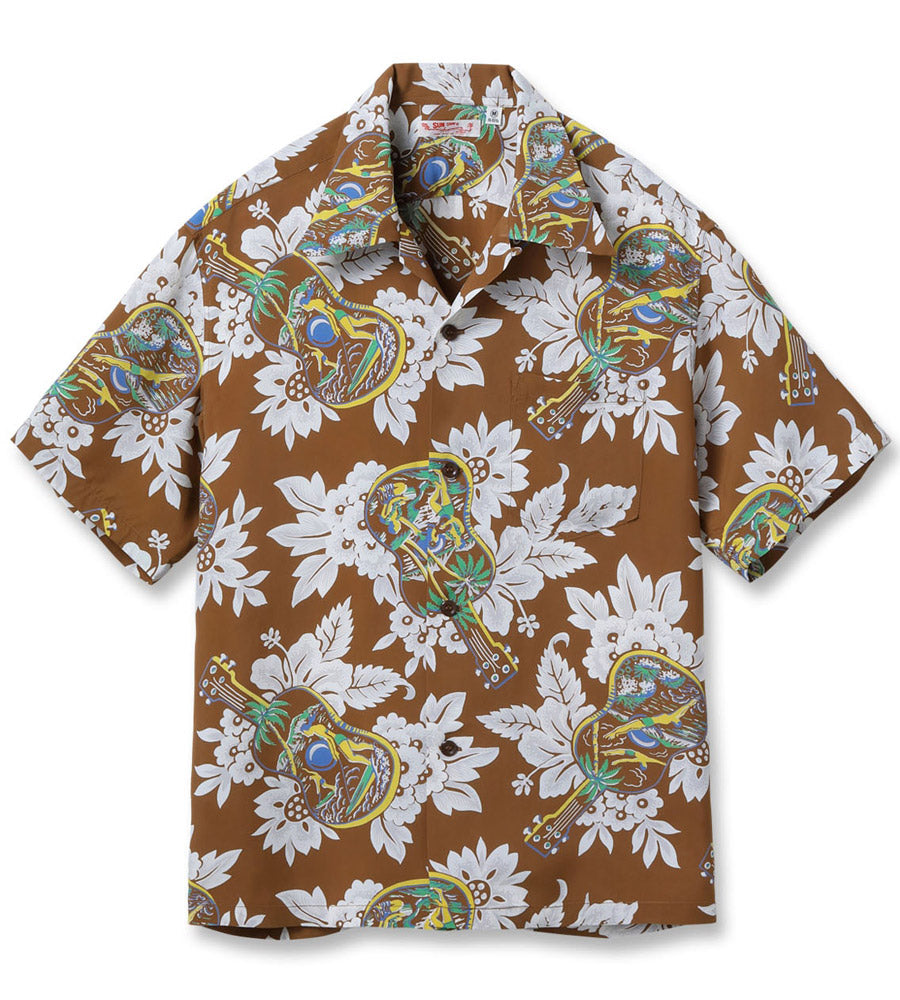 SUN SURF サンサーフ アロハシャツ SS39613 RAYON HAWAIIAN SHIRT “UKULELE MELODY”