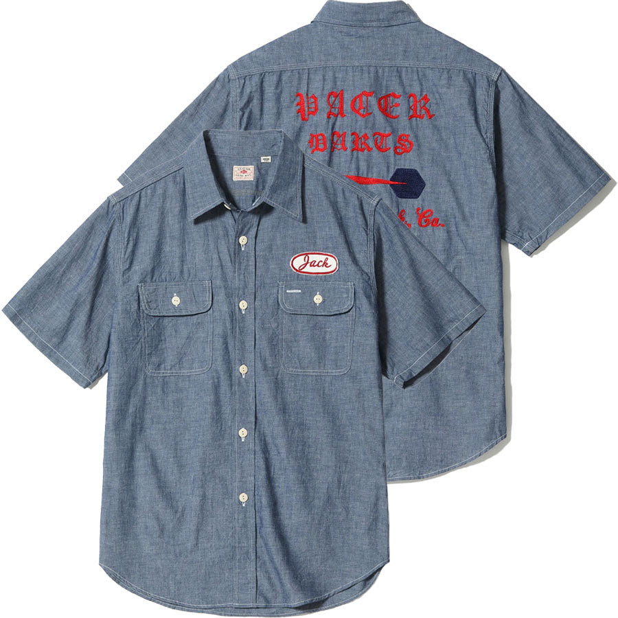 シュガーケーン SUGAR CANE シャツ SC39731 CHAMBRAY WORK SHIRT with CHAIN EMBROIDERED
