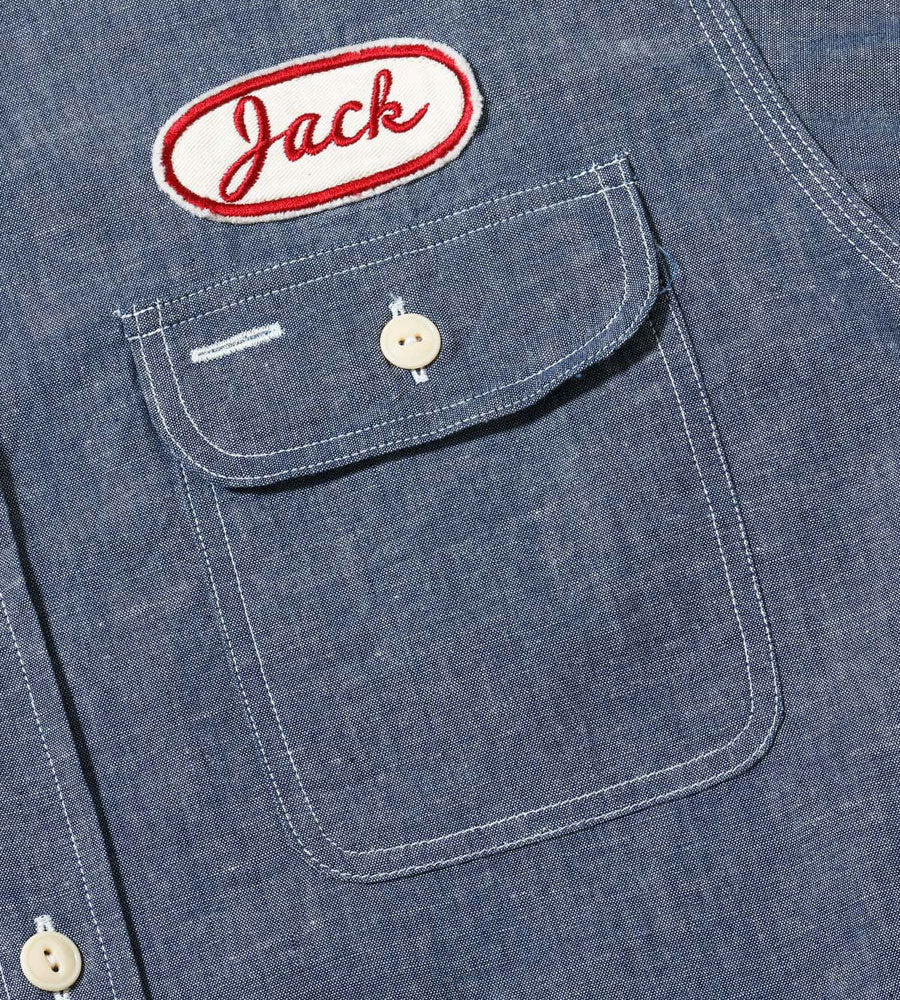 シュガーケーン SUGAR CANE シャツ SC39731 CHAMBRAY WORK SHIRT with CHAIN EMBROIDERED