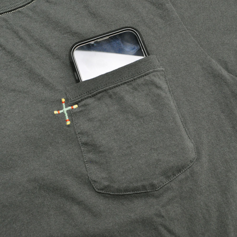 TWO MOON トゥームーン Tシャツ 26345 Pocket T-shirt クロス刺繍入りポケットTシャツ