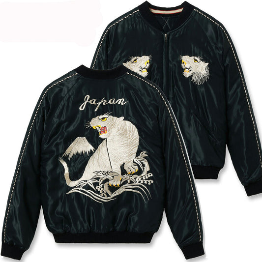 テーラー東洋 TAILOR TOYO スカジャン TT15973-219 Mid 1950s Style Acetate Quilted Souvenir Jacket WHITE TIGER DUELLING DRAGONS 白虎 金龍 メンズ アメカジ
