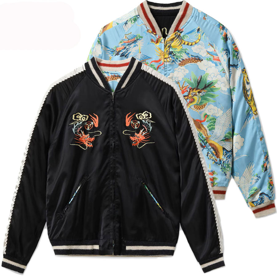 テーラー東洋 TAILOR TOYO スカジャン TT15915-119 Late 1940s Style Acetate Souvenir Jacket “KOSHO & CO.” Special Edition (Hand Print) “JAPAN MAP” × “EAGLE, TIGER & DRAGON (HAND PRINT)”
