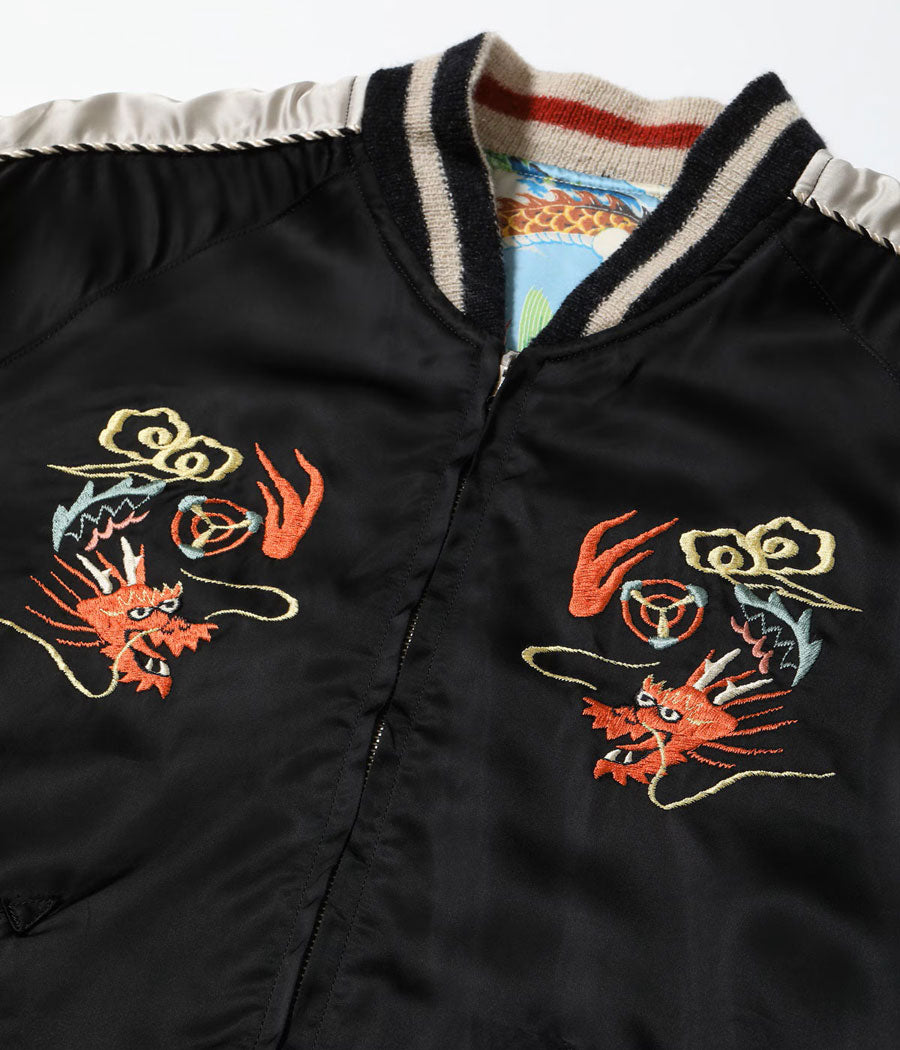 テーラー東洋 TAILOR TOYO スカジャン TT15915-119 Late 1940s Style Acetate Souvenir Jacket “KOSHO & CO.” Special Edition (Hand Print) “JAPAN MAP” × “EAGLE, TIGER & DRAGON (HAND PRINT)”